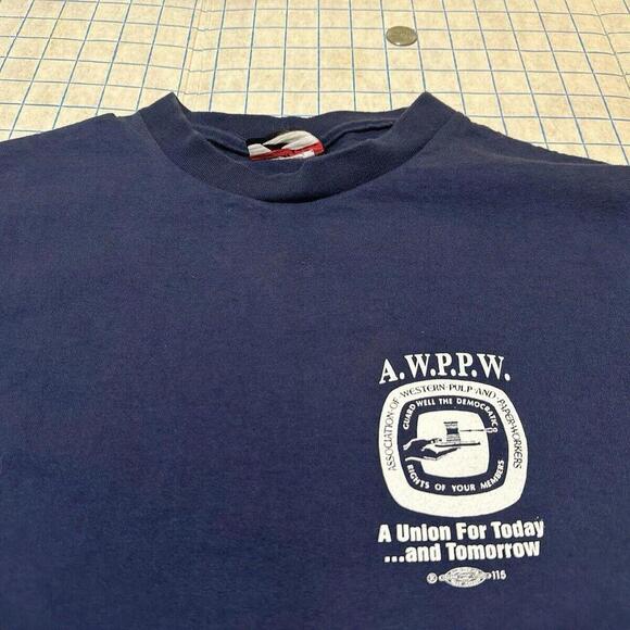 Union Line AWPPW T Shirt Large Pulp Papermakers Union - Picture 2 of 13
